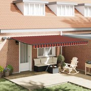 vidaXL Toldo Retrátil Manual laranja e castanho 450 ×350 cm tecido