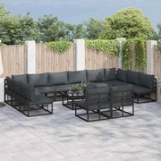 vidaXL Conjunto de Sofá de Jardim 12 pcs Preto 423 x 211.5 x 71 cm