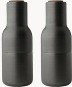 Moinhos de sal e pimenta com tampa em madeira de nogueira Bottle Grinder, conjunto de 2