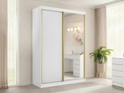 Roupeiro Comfivo Larmire 124, Dourado, Branco, 216x151x60cm, 139 kg, Portas para roupeiro: Deslizante