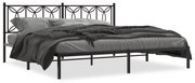 Estrutura de cama com cabeceira 200x200 cm metal preto