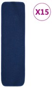 Tapetes antiderrapantes p/ escadas 15 pcs 75x20 cm azul marinho