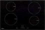 vidaXL Placa de indução com 4 discos ecrã tátil vidro 7000 W 77 cm