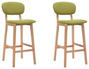 vidaXL Bancos de bar 2 pcs tecido verde