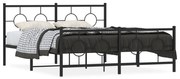 Estrutura de cama com cabeceira e pés 160x200 cm metal preto