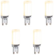 Conjunto de 5 lâmpadas LED reguláveis G9 3-níveis opala 4,5W 500lm 2700K