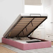 vidaXL Ottoman Bed Frame No Colchão Rosa 120x190 cm Veludo