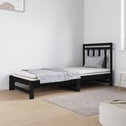 Estrutura sofá-cama de puxar 2x(90x190) cm pinho maciço preto