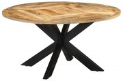 vidaXL Mesa de jantar Ø150x76 cm madeira de mangueira maciça áspera