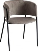 Pacote De 4 Cadeiras De Jantar Estofadas Nalon Negro & Bombazina Toupeira Claro & Bombazina - Sklum