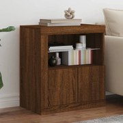 vidaXL Aparador com luzes LED 60,5x37x67 cm carvalho castanho