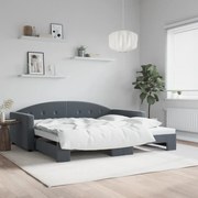 vidaXL Sofá-cama com gavetão 100x200 cm veludo cinzento-escuro