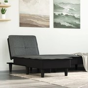 vidaXL Chaise longue tecido cinzento-escuro