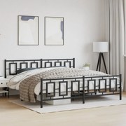 vidaXL Estrutura de cama com cabeceira e pés 193x203 cm metal preto