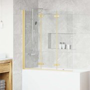 vidaXL Enclosure de Chuveiro Ouro 130 x 138 cm Vidro ESG e Alumínio