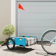 vidaXL Reboque de bicicleta tecido oxford/ferro azul