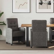 vidaXL Cadeiras de Jantar com Rodas 2 pcs Preto 58 x 67 x 97 cm
