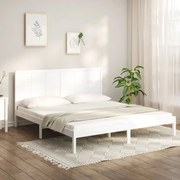 Estrutura de cama 200x200 cm pinho maciço branco