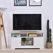 Móvel de Televisão Grande Espaço de Armazenamento Prateleiras Abertas 105x40x52 cm Branco