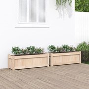vidaXL Vasos/floreiras de jardim 2 pcs madeira de pinho maciça