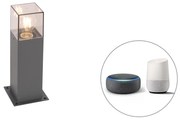 Candeeiro de pé exterior inteligente industrial antracite 30 cm c/ Wifi P45 - Denmark