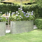 vidaXL Canteiro elevado jardim 152x40x68cm aço revestido a pó prateado