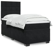 vidaXL Cama com molas/colchão 90x190 cm veludo preto