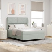 Cama Box com Colchão vidaXL Cinza Claro 160x200 cm Veludo