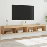 vidaXL Móveis de TV com luzes LED 2 pcs 100x30x30 cm carvalho sonoma