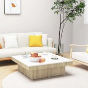 Mesa de centro 90x90x28 cm contraplacado branco/carvalho sonoma