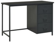 vidaXL Secretária industrial c/ gavetas 105x52x75 cm aço antracite