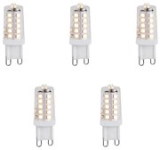 Conjunto de 5 lâmpadas LED reguláveis G9 1,2W 100lm 2700K