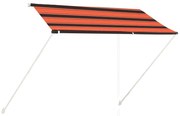 Toldo retrátil 250x150 cm laranja e castanho