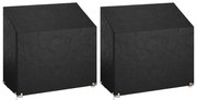 Capas p/ banco jardim 2 pcs 8 ilhós 130x70x70/88 cm polietileno