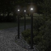 vidaXL Candeeiro de chão para exterior 100 cm aço inoxidável preto