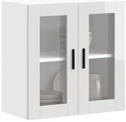 vidaXL Armário de parede cozinha porta vidro Porto branco alto brilho