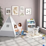 Tenda de brincar para crianças 1,2 x 1,2 x 1,55 m - Porta com fecho, janela, tapete, almofada e saco de transporte incluídos - para uso interior e ext
