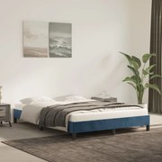 vidaXL Estrutura de cama sem colchão 140x190 cm veludo azul-escuro
