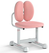 Cadeira de mesa infantil ajustável em altura com encosto duplo e assento respirável, estrutura de metal resistente para maiores de 3 anos, azul