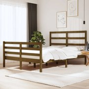 Estrutura de cama dupla pequena 120x190 cm pinho castanho mel