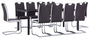 vidaXL 11 pcs conjunto de jantar couro artificial castanho