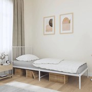 Estrutura de cama com cabeceira 90x190 cm metal branco