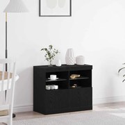 vidaXL Aparador com Luzes LED Carvalho Preto 81x37x67 cm