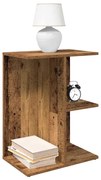 vidaXL Mesa cabeceira 46,5x29x61 cm derivados madeira madeira velha