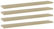 Prateleiras estante 4pcs 60x10x1,5cm contraplacado cor carvalho