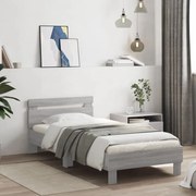 vidaXL Estrutura de cama c/ cabeceira derivados madeira cinza sonoma