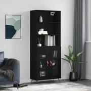 vidaXL Armário alto 69,5x34x180 cm derivados de madeira preto