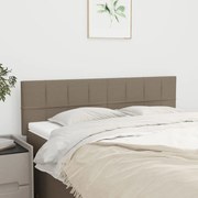 vidaXL Cabeceira cama 2 pcs tecido 72x5x78/88 cm cinzento-acastanhado