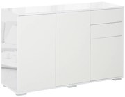 HOMCOM Buffet Sala Estar 3 Portas 2 Gavetas Prateleira Ajustável Branco Cozinha Quarto | Aosom Portugal