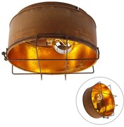 Luminária de teto industrial castanho ferrugem 35 cm - Barril Industrial